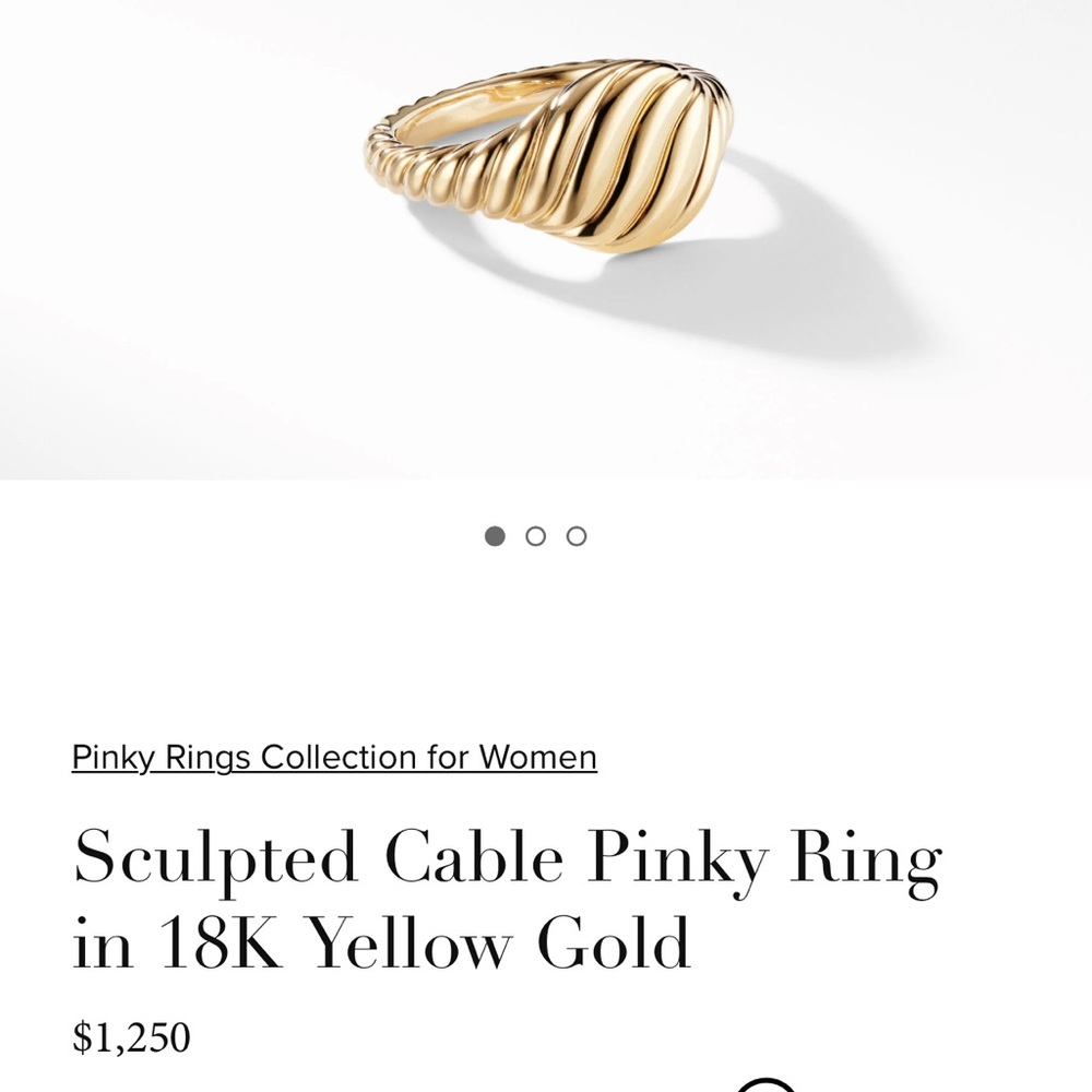David Yurman sculpted cable pinky ring